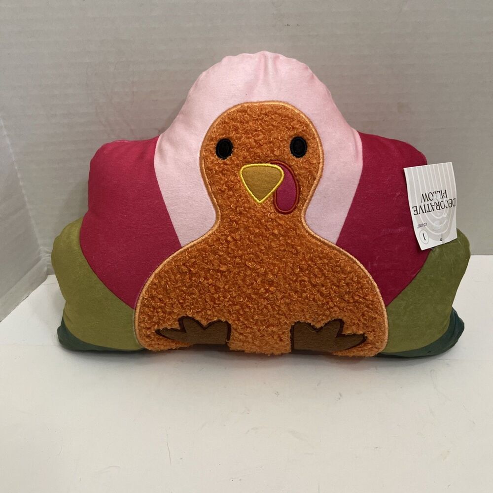 2024 Target Bullseye Cute Fall Turkey Shaped Soft Throw Pillow NEW Playground